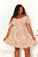  Smocked Sweetheart Neck Flounce Sleeve Mini Dress -BazaarBey - www.shopbazaarbey.com
