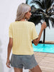 Cable-Knit Round Neck Short Sleeve Knit Top Trendsi