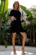 Round Neck Short Sleeve Mini A-Line Dress -BazaarBey - www.shopbazaarbey.com