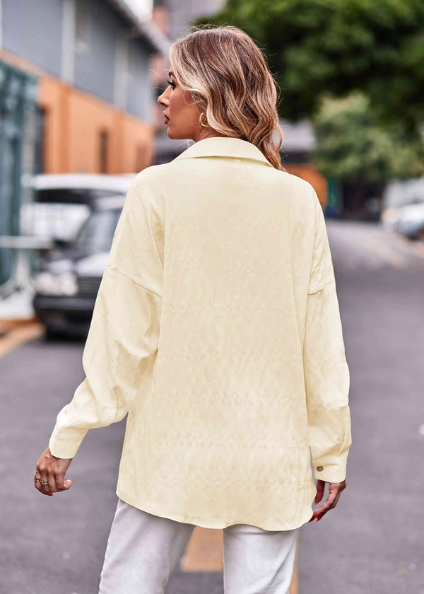 Dropped Shoulder Longline Shirt Bazaarbey