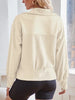 Ribbed Half Zip Collared Neck Sweatshirt Bazaarbey
