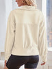 Ribbed Half Zip Collared Neck Sweatshirt Bazaarbey