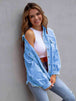 Distressed Drop Shoulder Denim Jacket Bazaarbey