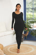 Round Neck Long Sleeve Maxi Wrap Dress -BazaarBey - www.shopbazaarbey.com
