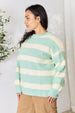 Sew In Love Full Size Contrast Striped Round Neck Sweater Bazaarbey