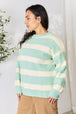 Sew In Love Full Size Contrast Striped Round Neck Sweater Bazaarbey