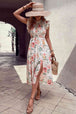 Floral Smocked Butterfly Sleeve Slit Dress -BazaarBey - www.shopbazaarbey.com