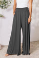   Smocked Wide Waistband Wide Leg Pants Bazaarbey