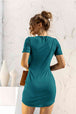 Round Neck Short Sleeve Mini Dress -BazaarBey - www.shopbazaarbey.com