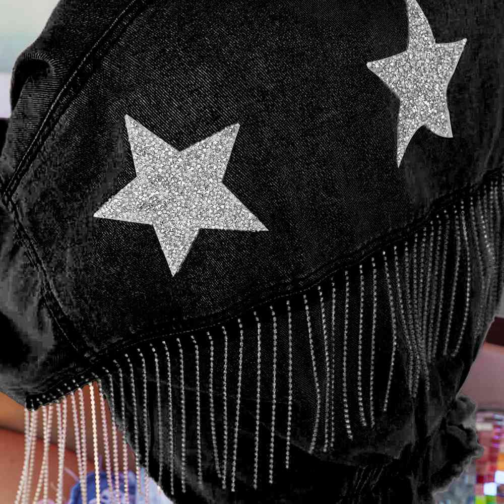 Distressed Raw Hem Dropped Shoulder Denim Jacket Bazaarbey