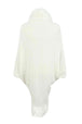 Fringe Detail Long Sleeve Ribbed Poncho Bazaarbey