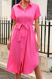 Tied Button Up Shirt Dress -BazaarBey - www.shopbazaarbey.com