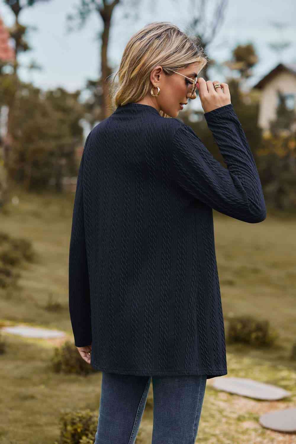 Open Front Long Sleeve Cardigan Bazaarbey