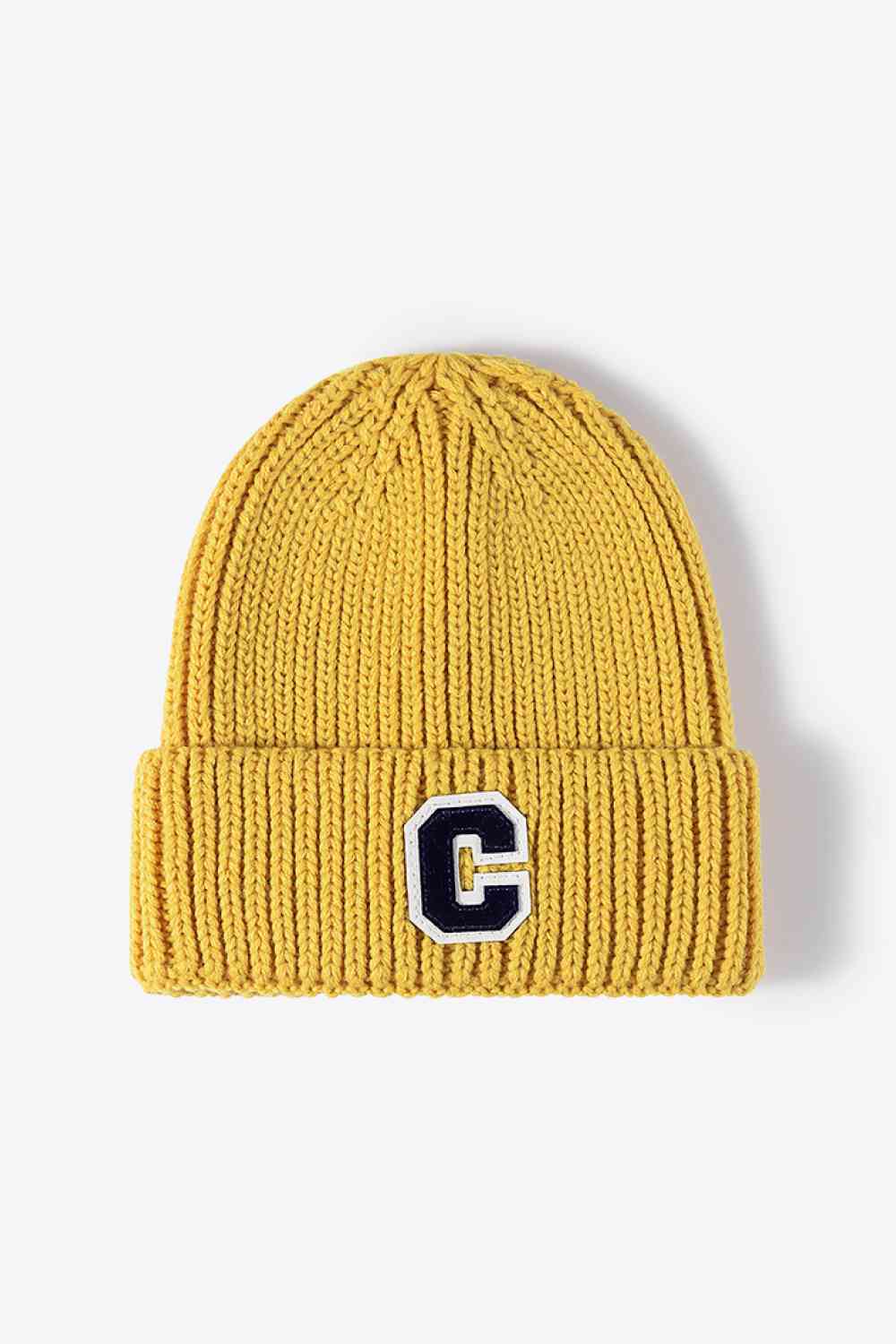 Letter C Patch Cuffed Beanie Trendsi