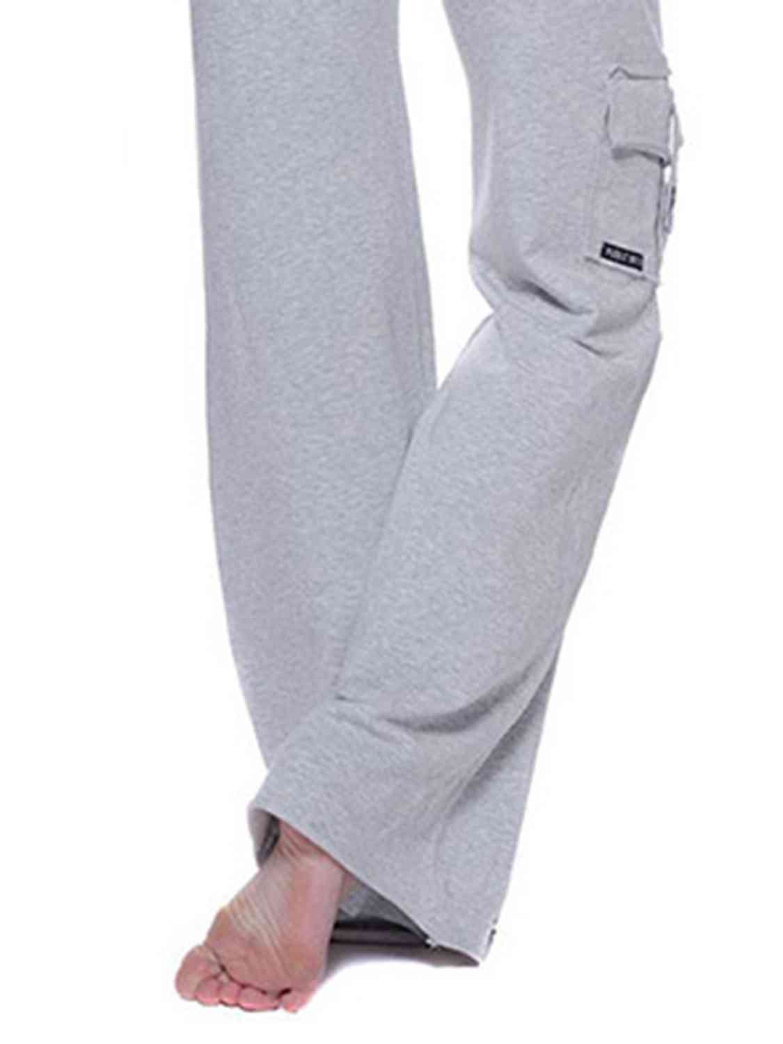 Mid Waist Pants with Pockets Bazaarbey
