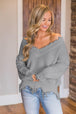 Frayed Hem Dropped Shoulder Sweater Bazaarbey