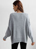 Exposed Seam Dropped Shoulder Slit Sweater Trendsi
