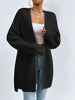 Open Front Dropped Shoulder Slit Cardigan Bazaarbey