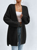 Open Front Dropped Shoulder Slit Cardigan Bazaarbey