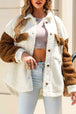 Contrast Button Down Sherpa Jacket Trendsi