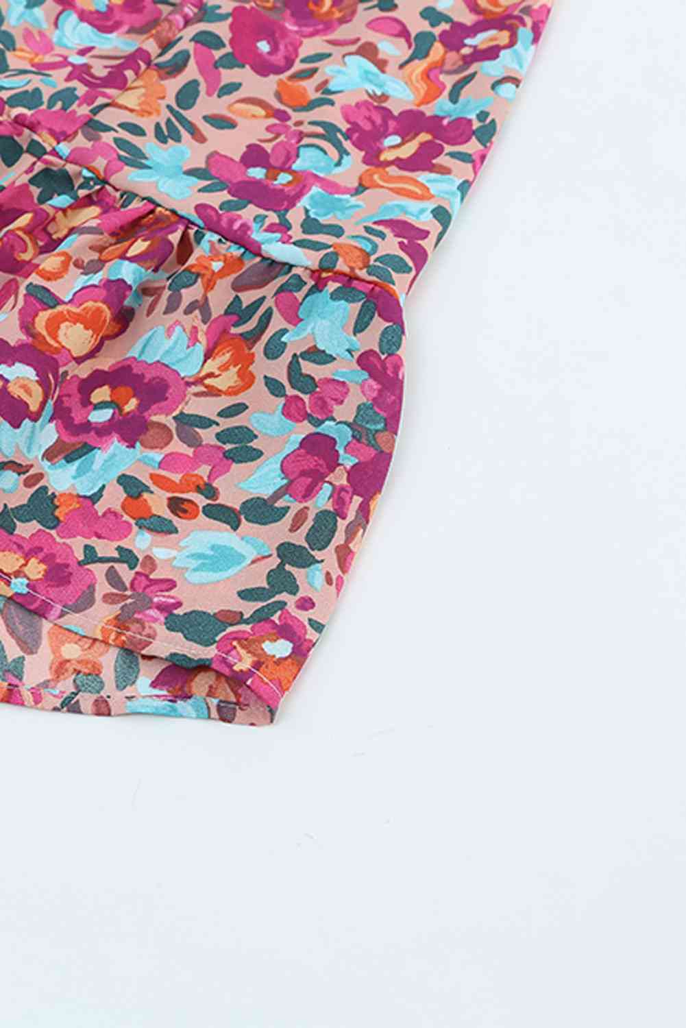 Floral Smocked V-Neck Flounce Sleeve Dress -BazaarBey - www.shopbazaarbey.com