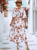 Printed  Balloon Sleeve Dress -BazaarBey - www.shopbazaarbey.com