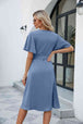 Tie Waist Flutter Sleeve Surplice Dress Bazaarbey