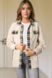 Plaid Button Down Collared Jacket Trendsi