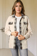 Plaid Button Down Collared Jacket Trendsi