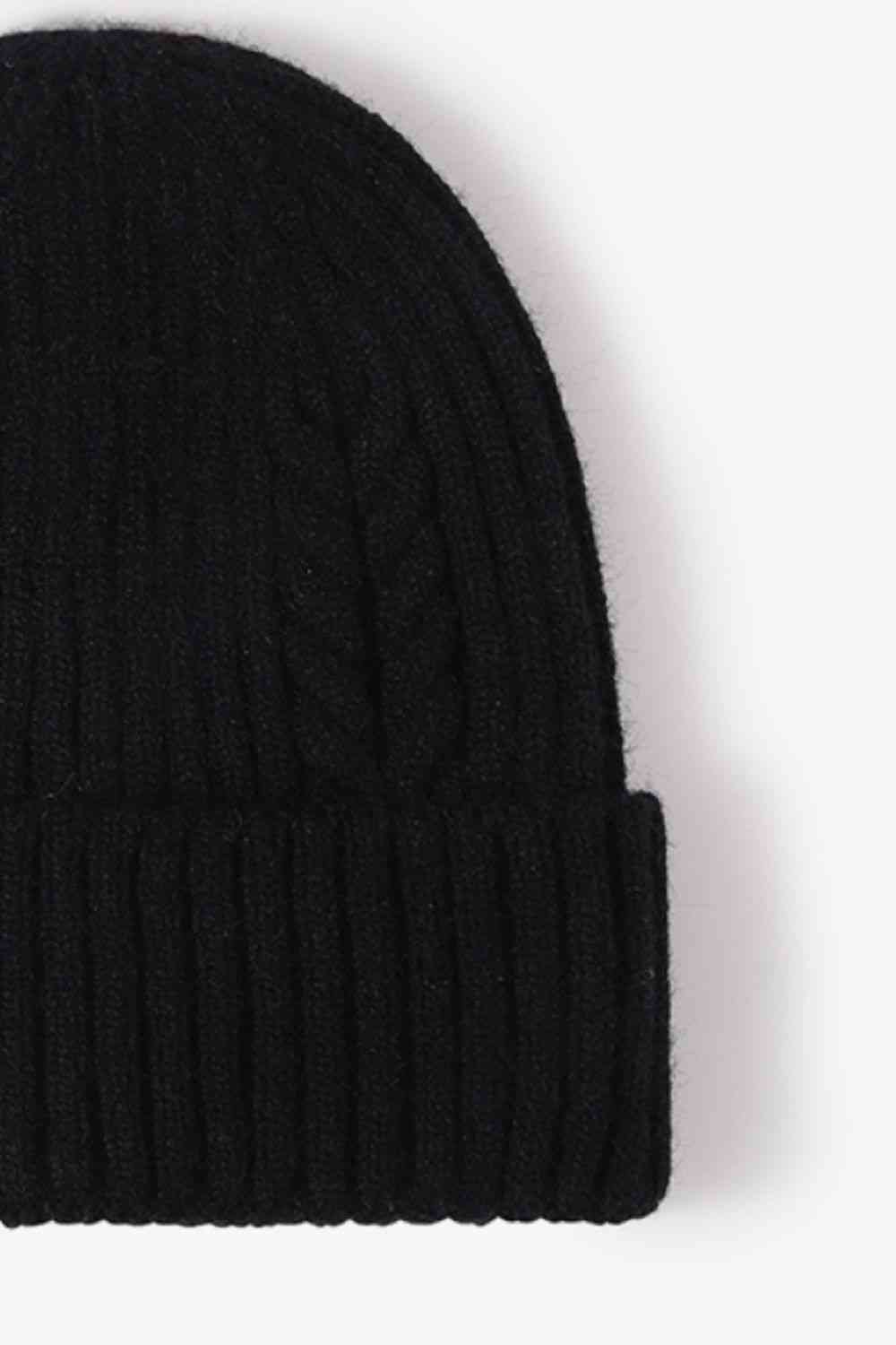 Cable-Knit Cuff Beanie Trendsi