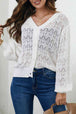 Openwork V-Neck Cardigan Bazaarbey
