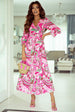 Printed  Neck Flounce Sleeve Dress -BazaarBey - www.shopbazaarbey.com