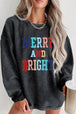 MERRY AND BRIGHT Graphic Sweatshirt Bazaarbey