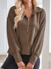 Ribbed Half Zip Collared Neck Sweatshirt Bazaarbey