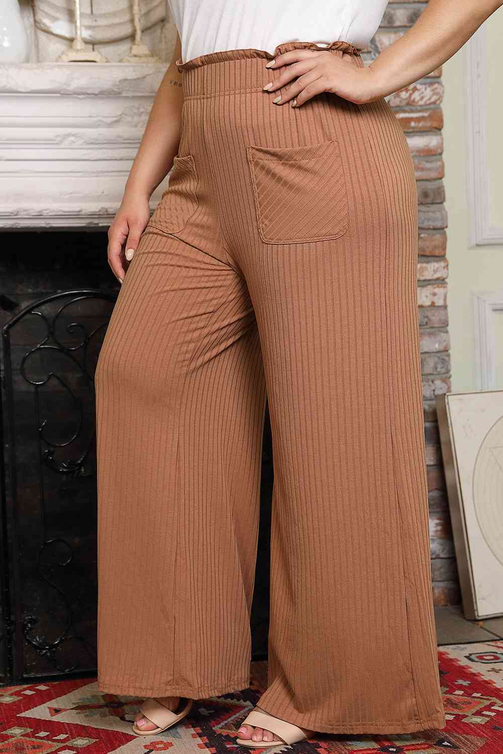  Wide Leg Pants with Pockets Bazaarbey