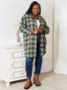  Plaid Collared Neck Long Sleeve Shirt Trendsi