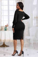 Boat Neck Lantern Sleeve Dress -BazaarBey - www.shopbazaarbey.com