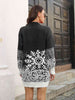 Snowflake Pattern Sweater Dress Bazaarbey