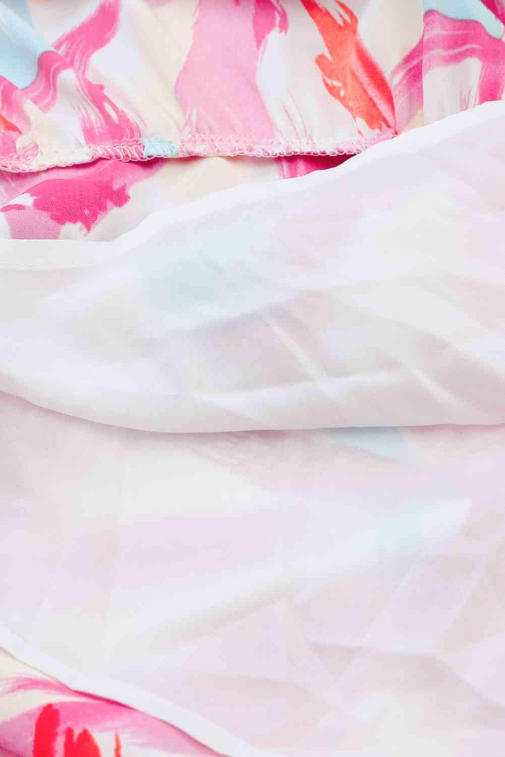 Printed Square Neck Tied Smocked Dress -BazaarBey - www.shopbazaarbey.com