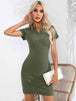  Short Sleeve Bodycon Dress -BazaarBey - www.shopbazaarbey.com