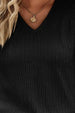 Textured V-Neck Flutter Sleeve Blouse Bazaarbey
