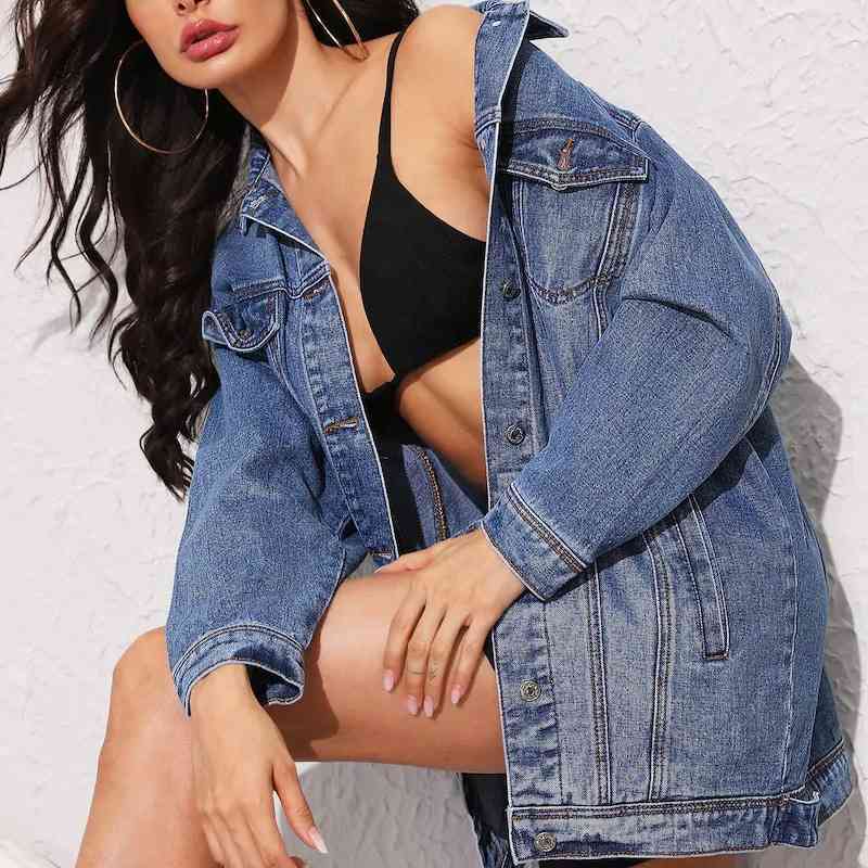 Long Sleeve Denim Jacket Bazaarbey