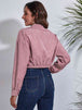 Collared Neck Dropped Shoulder Buttoned Jacket Bazaarbey