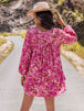 Long Sleeve V-Neck Mini Dress -BazaarBey - www.shopbazaarbey.com