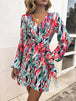 Printed  Balloon Sleeve Mini Dress -BazaarBey - www.shopbazaarbey.com