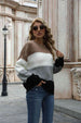 Color Block Round Neck Sweater Bazaarbey