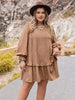 Plus Size Dot Flounce Sleeve Mini Dress -BazaarBey - www.shopbazaarbey.com