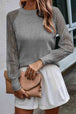 Round Neck Raglan Sleeve Knit Top Bazaarbey