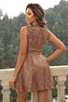 Sequin Surplice Neck Sleeveless Dress Bazaarbey