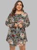 Full Size Floral Long Sleeve Mini Dress -BazaarBey - www.shopbazaarbey.com